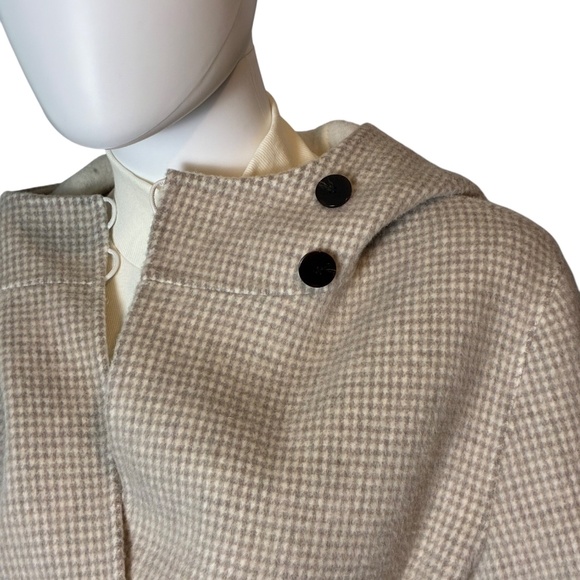 Theory Hooded Wrap Coat – Wool & Cashmere Blend, Size S - Picture 4 of 12